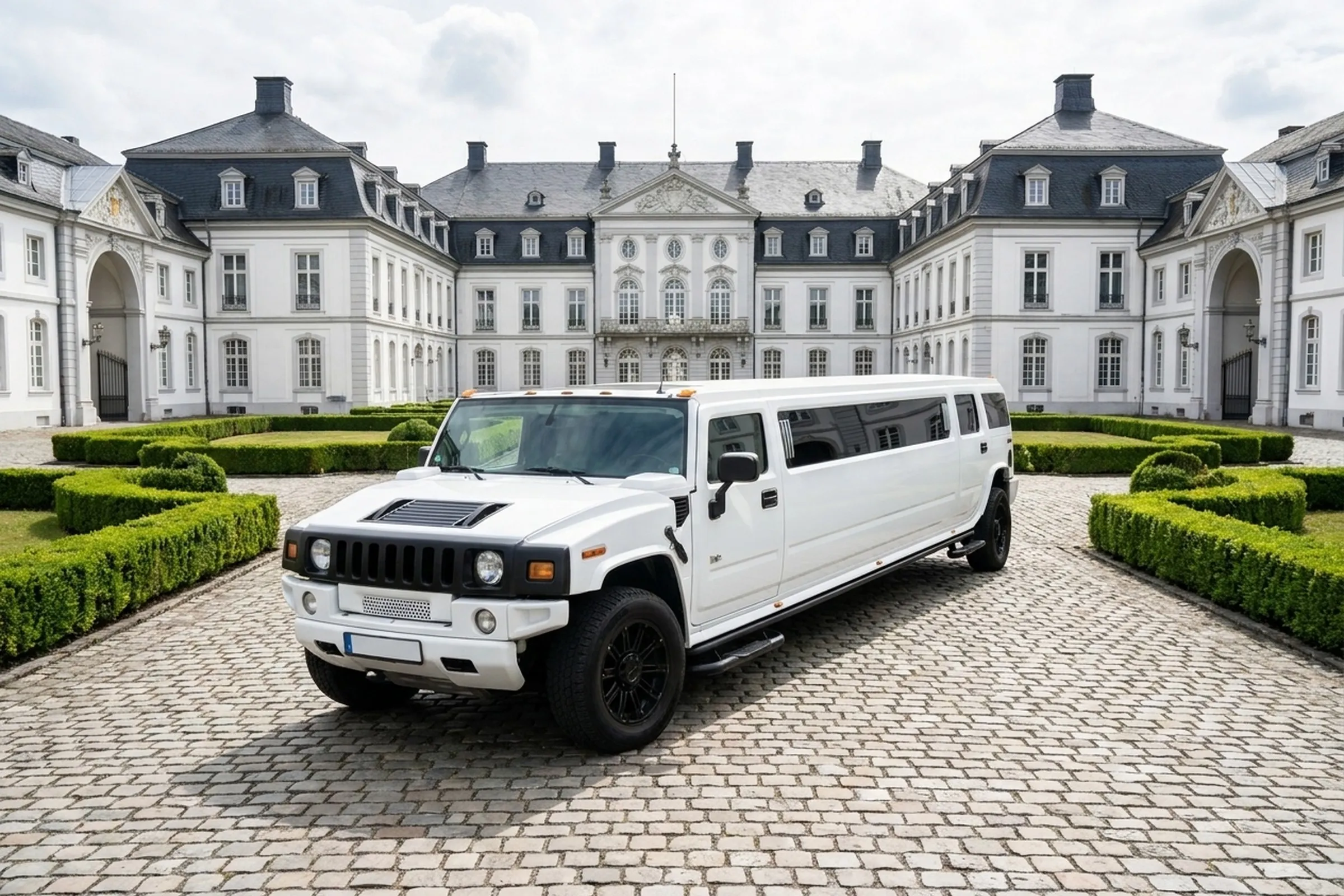 XXL Hummer H2 Stretchlimousine (Hintergrund KI-generiert)
