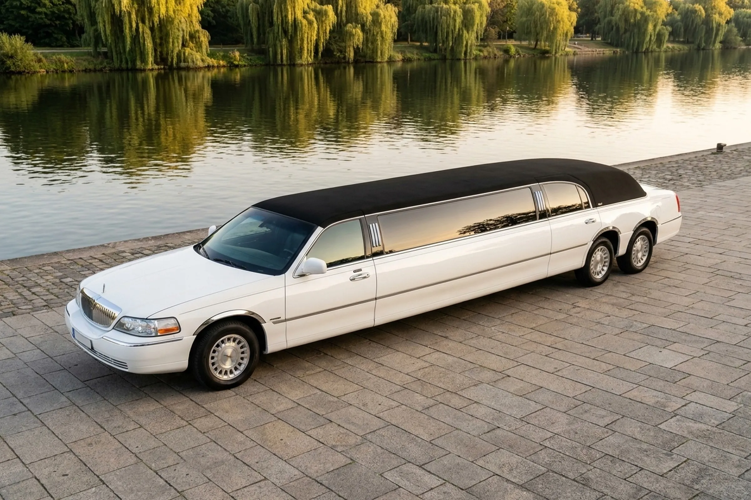 XXL Lincoln Stretchlimousine (Hintergrund KI-generiert)